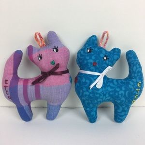 Pair of handmade cats 🐱 keychain ornament